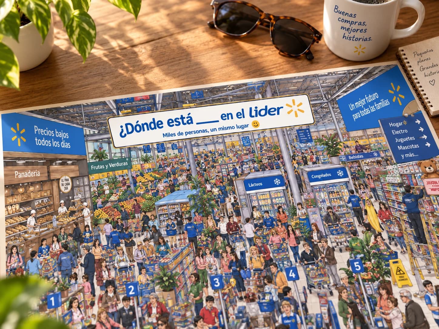 Detalle ampliado de la lámina ¿Dónde está en el supermercado?