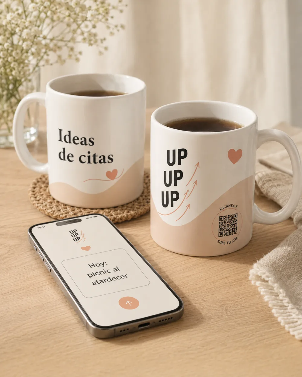 Tazones UP con ideas de citas para parejas