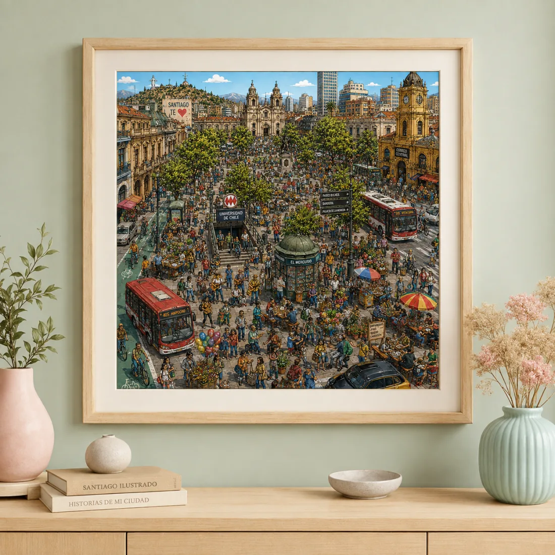 Ilustración Encuentra a Santiago Centro
